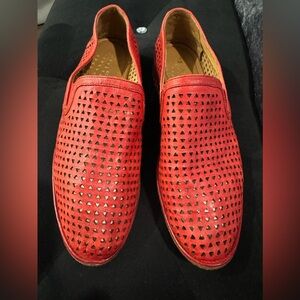 Trask leather laser cut loafers